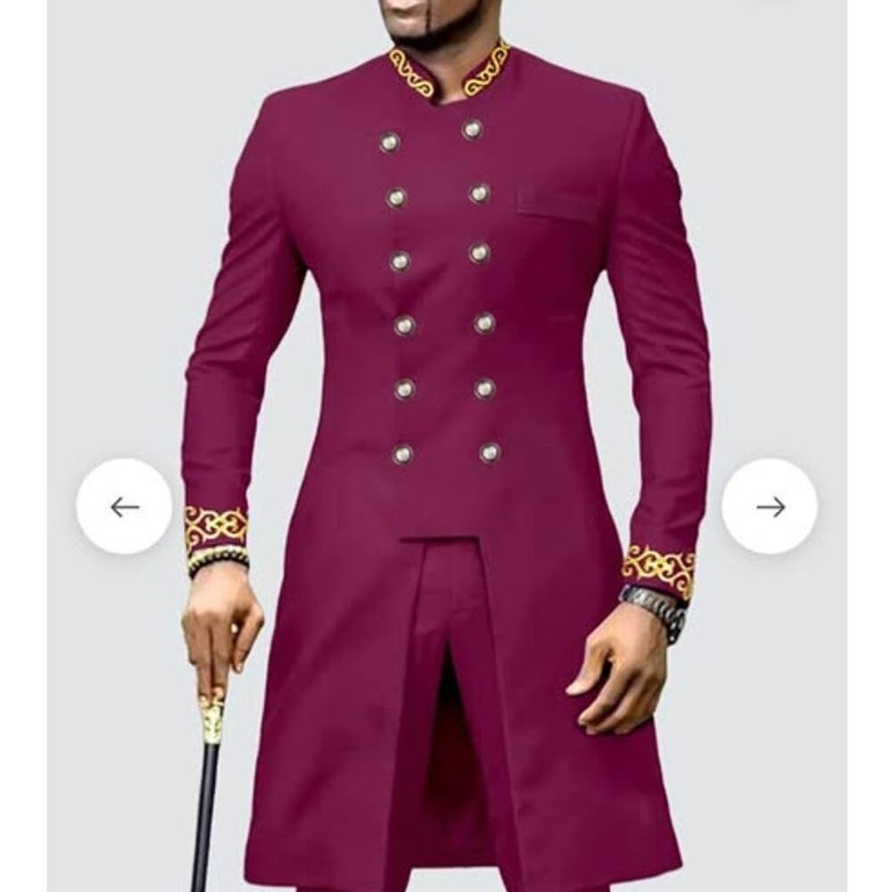TACOHEAL Double-breasted Embroidered Suit Dashiki